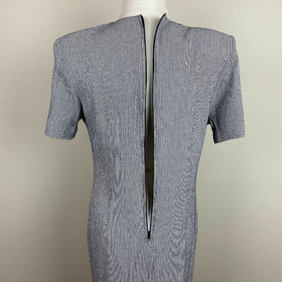 Michael Blake Dress Women 6P Black White Houndstooth Layered Vintage 6 Petite - Picture 9 of 11